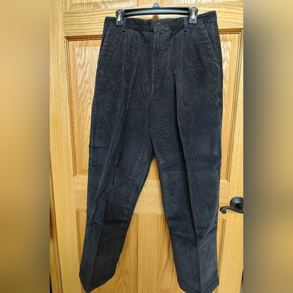 NWT Lands End Vintage Women's Charcoal Black Corduroy Pants